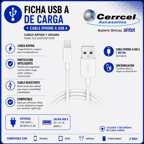 Cable iPhone 3A Siliconado